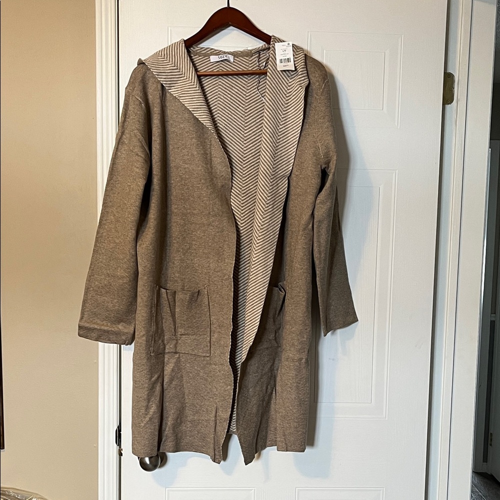 NEW Women's Brown Hooded Cardigan